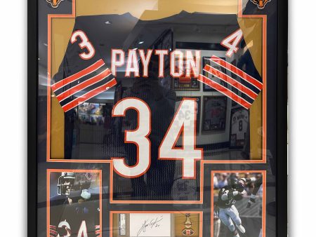 34 PAYTON Framed Chicago Bears Black Fashion