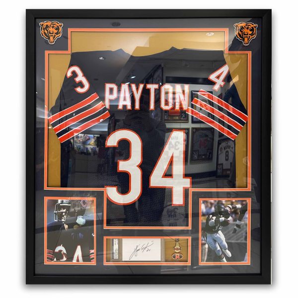 34 PAYTON Framed Chicago Bears Black Fashion